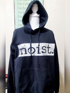 NEW Unisex Funny Graphic Black Pullover 'Moist' Hoodie